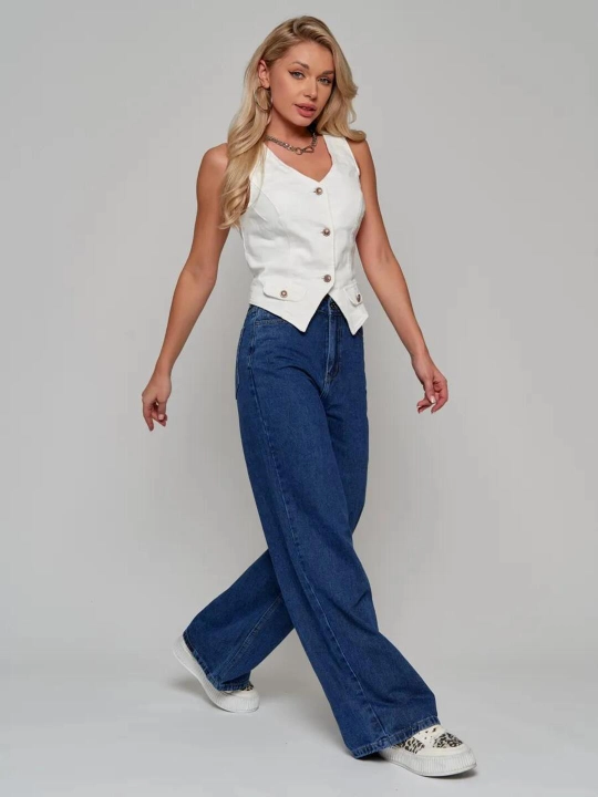 Ayollar wide leg jinsilar, denim shimlar, truba, palatso