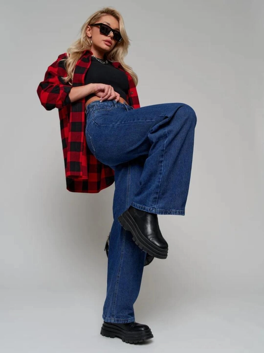 Ayollar wide leg jinsilar, denim shimlar, truba, palatso