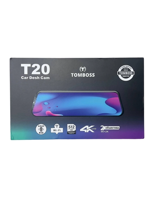 DVR TOMBOSS T20, Wi-Fi kuzatuvi, 4K format, 512GB chip, 1 yil kafolat