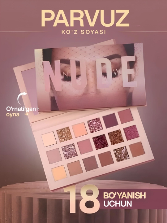 Ko'zoynak palitrasi, 18 rang, mat, porlash, yaltiroq - 