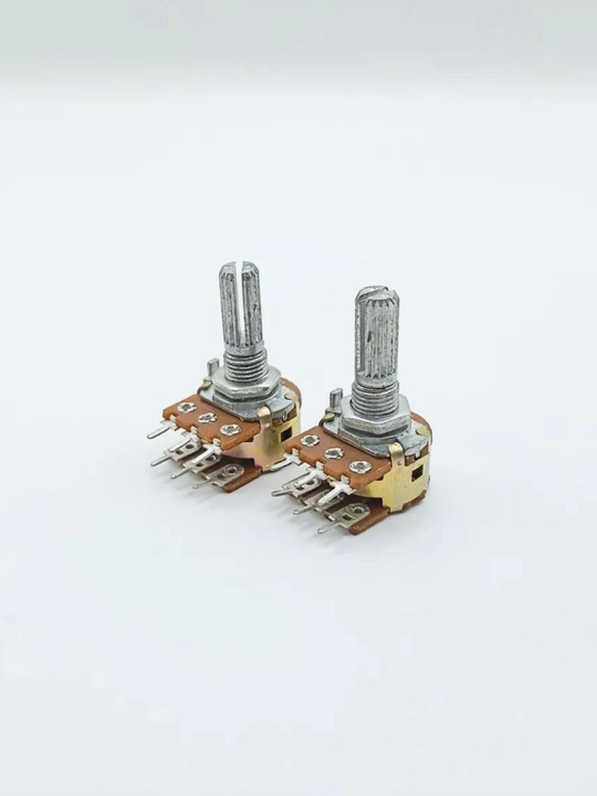 Переменный резистор (потенциометр) WH148-2 B1K, 1кОм, L20 мм, 6 пин, комплект 2 шт
