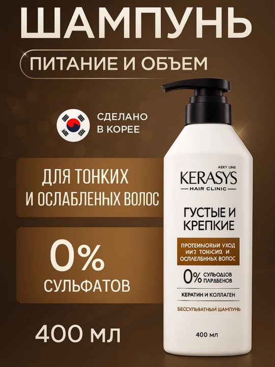 Шампунь без сульфатов против перхоти для всех типов волос Kerasys - Корея, 400 мл