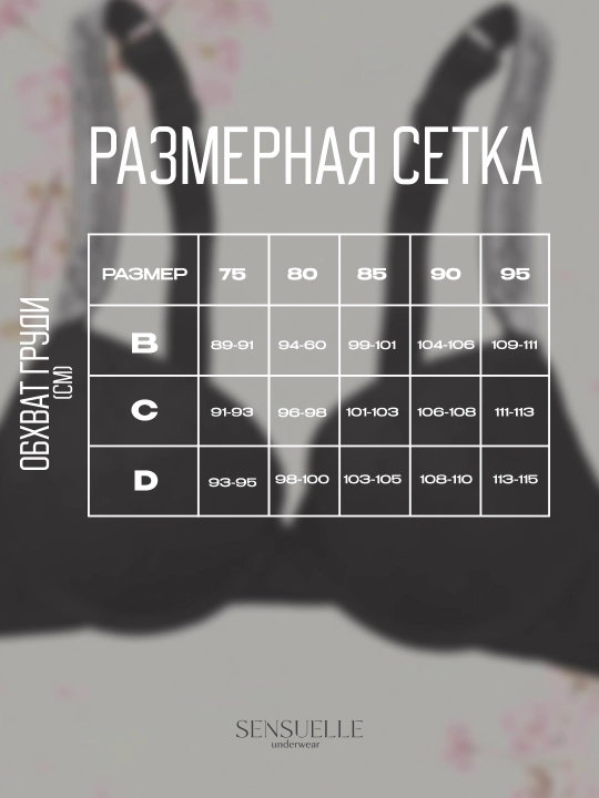 Ayollar ichki kiyimlari to‘plami, to‘r, byustgalter va trusik, Push-up B va C chashka