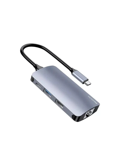 Хаб Yesido HB15, Rj45, SD Slot, TF Sot, USB 2x, PD Port