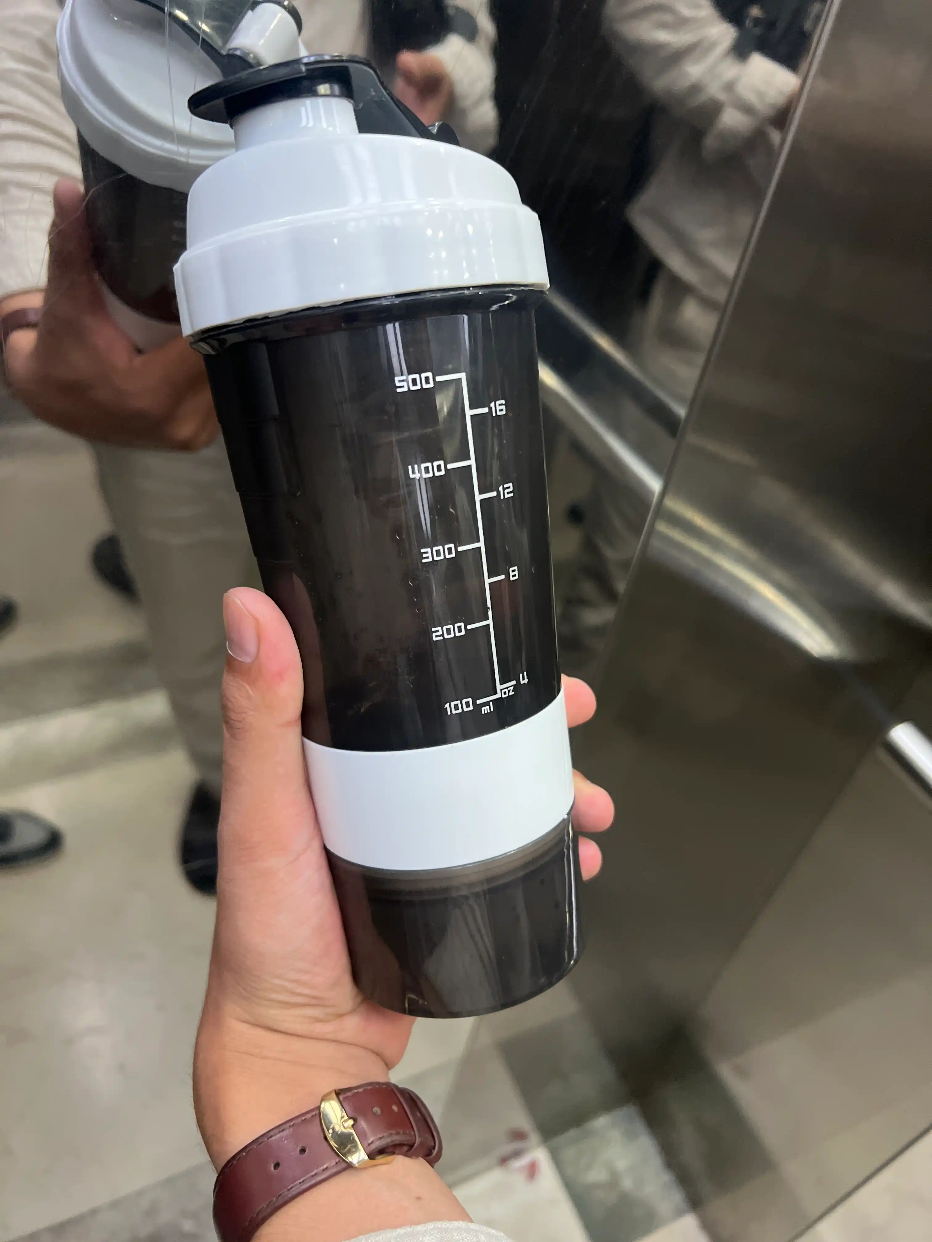 Sport shayker butilkasi, kukun saqlagichi bilan, 500 ml, qo'shimchalar uchun / Zi Store