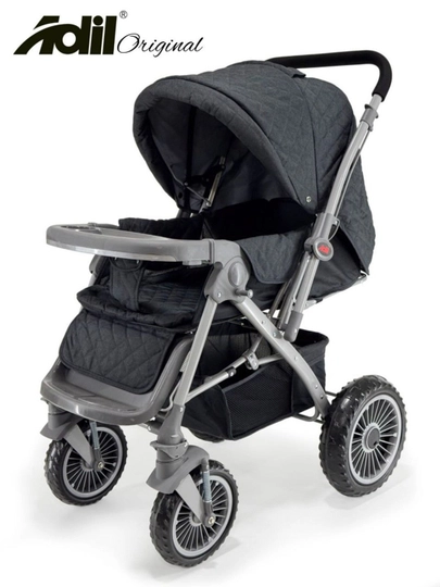 Коляска детская Adil, всесезонная, прогулочная — ALPMOT-862W-ЧЕРН
