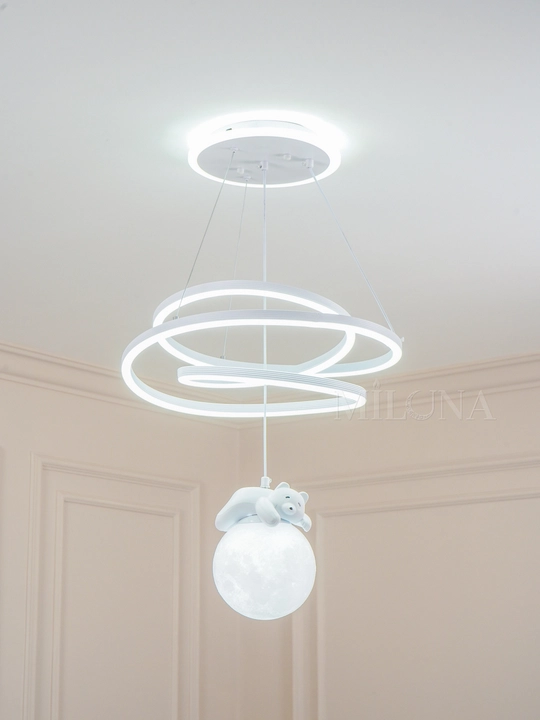 Lyustra Led, 3xil yoritish rejimli, balandligi sozlanadi, svetodiodli,bolalar xonasi uchun