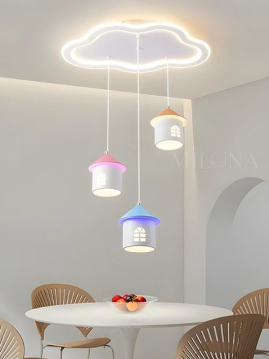Lyustra Led, 3xil yoritish rejimli, balandligi sozlanadi, svetodiodli,bolalar xonasi uchun