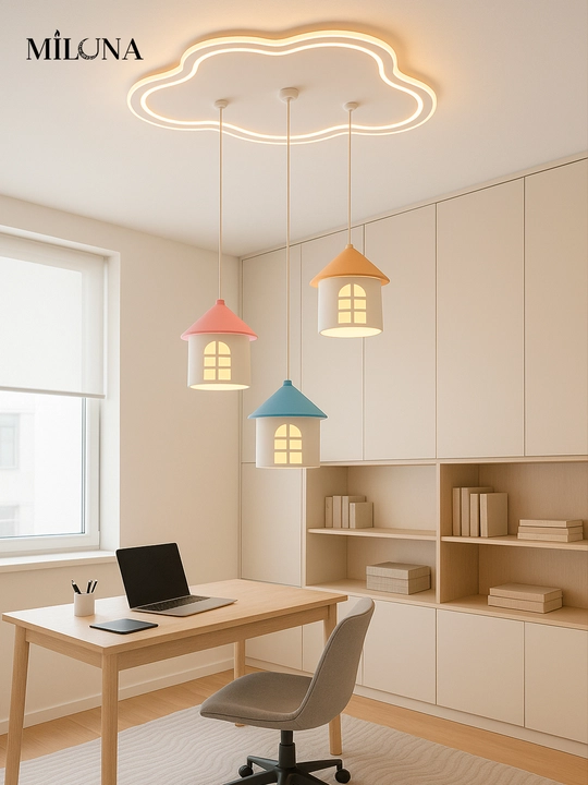 Lyustra Led, 3xil yoritish rejimli, balandligi sozlanadi, svetodiodli,bolalar xonasi uchun