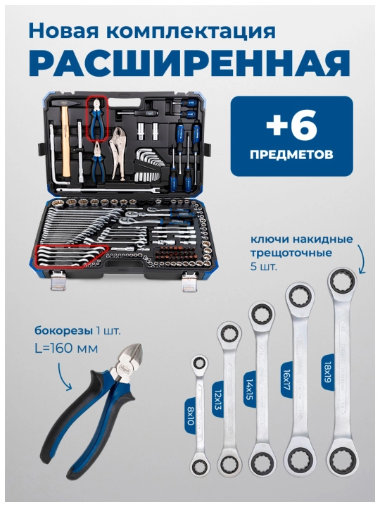 Набор инструментов Scheppach, ключей, от 82 до 202 предметов в кейсе