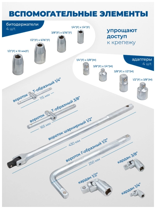 Набор инструментов Scheppach, ключей, от 82 до 202 предметов в кейсе