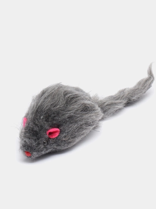 Игрушка для кошек, мышь из натурального меха, 1 шт - 