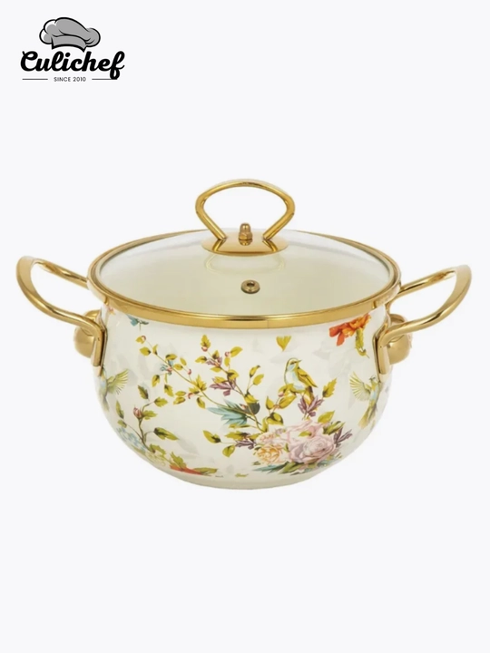 Emal qilingan sho'rva kostryulka, 18*11.5 sm - 2.0 litr, 28*17 sm - 8.0 litr