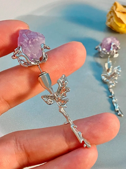 Серьги женские, круглые, со стразами