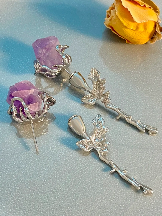 Серьги женские, круглые, со стразами