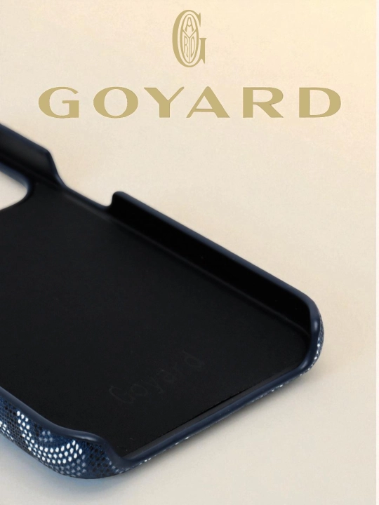 Goyard g'ilof iPhone X, XR, 11, 12, 13, 14, 15, 16 Pro, Max, Plus uchun, oq, ko'k va qora