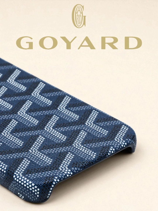 Goyard g'ilof iPhone X, XR, 11, 12, 13, 14, 15, 16 Pro, Max, Plus uchun, oq, ko'k va qora