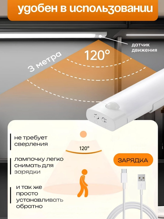 Harakat sensoriga ega LED yoritgich, simsiz, LED, sensorli