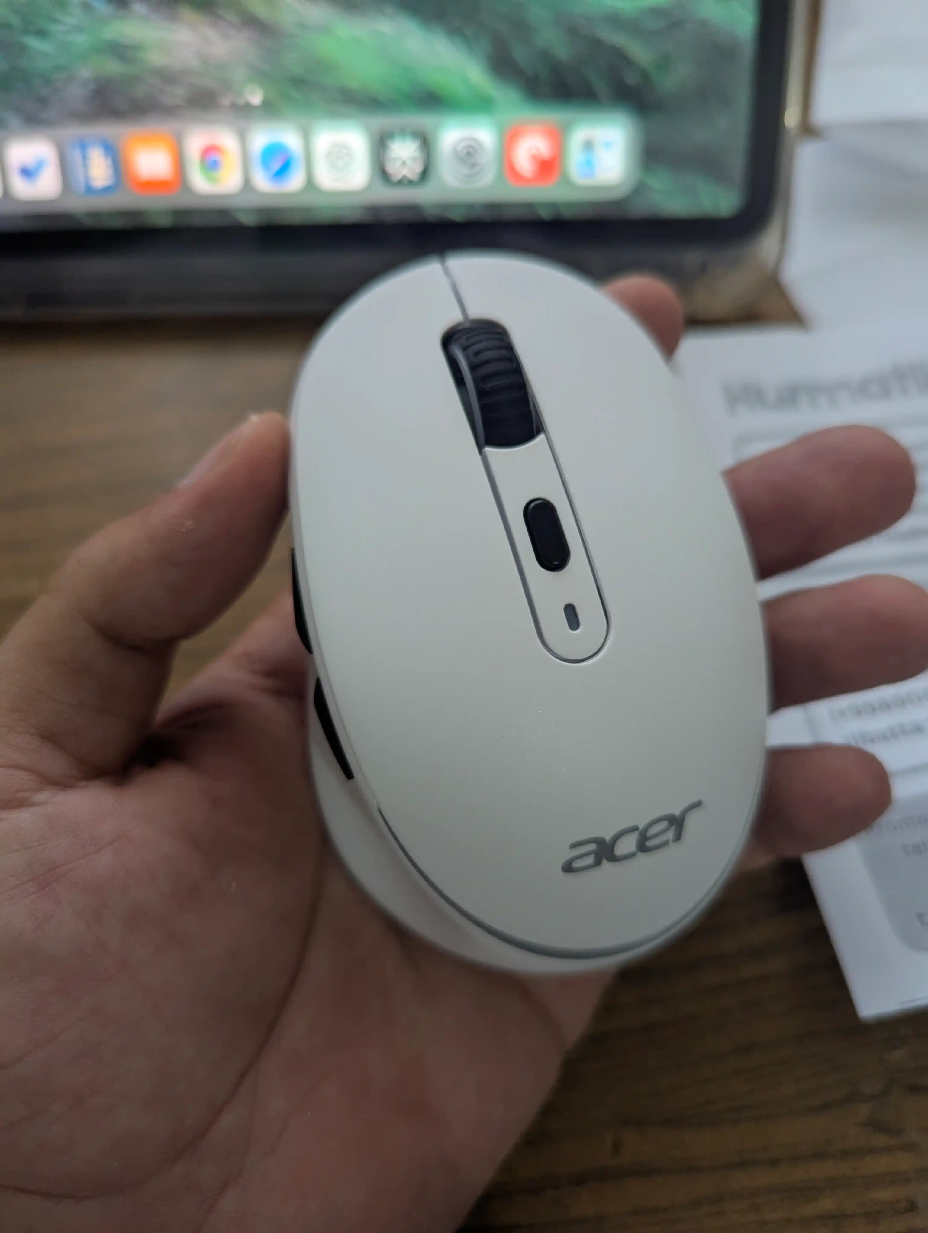 Simsiz kompyuter mini-sichqonchasi ACER, 2 rejim Bluetooth +2.4G, RGB orqa yorug'lik bilan
