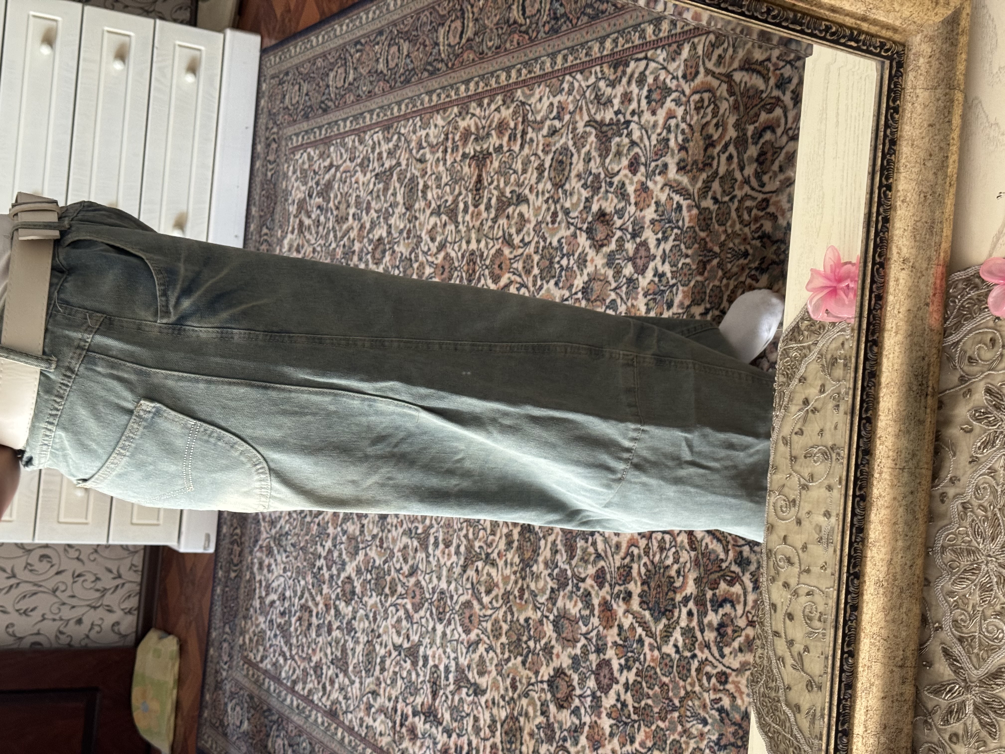Ayollar uchun keng jinsilar Y2K koreys uslubi — oversize, baggi, baliqcha, baland bel
