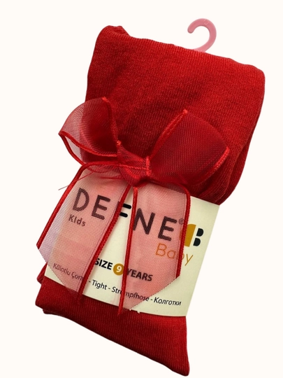 Детские колготки Defne Bebe для  осенние, средней плотности, однотонные — MITESO-DETKOLG-КРАСН-36МЕС