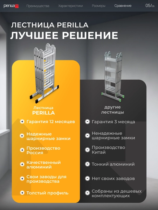 Perilla alyumin yigʻma narvon, ko'p funksiyali transformer zinapoya