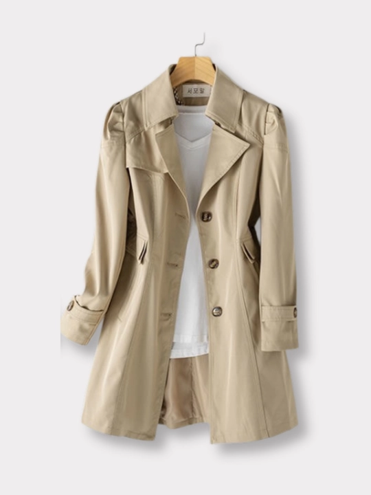 Ayollar uchun o‘rta uzunlikdagi trench plash, M–4XL — ELLY FASHION
