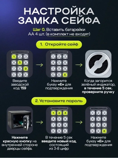 Металлический сейф – объём 6,6 литра, вес 2,4 кг, размеры 23×17×17 см, ключ и код — KINGSHO-KISEYF1-БЕЛЫЙ