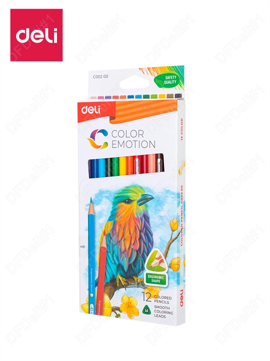 Rangli qalamlar, 12 rang, EC00200 Deli (Niqob), 00200-EC