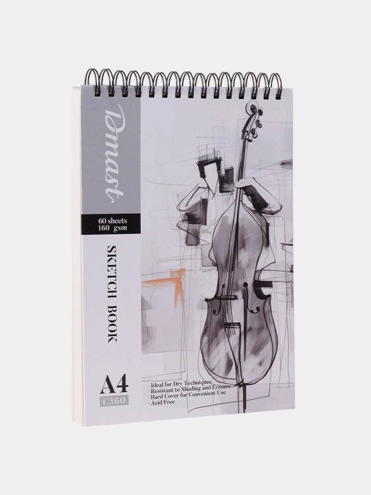 Sketching uchun bloknot Deli EC360, usti spiral, 160 g, 60 varaq