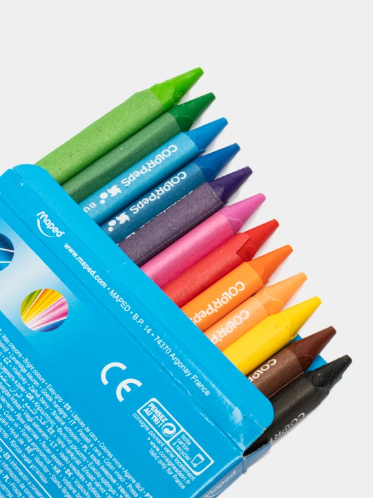 Color’Peps Wax 861011 rangli Maped moy-pastel qalamlari, 12