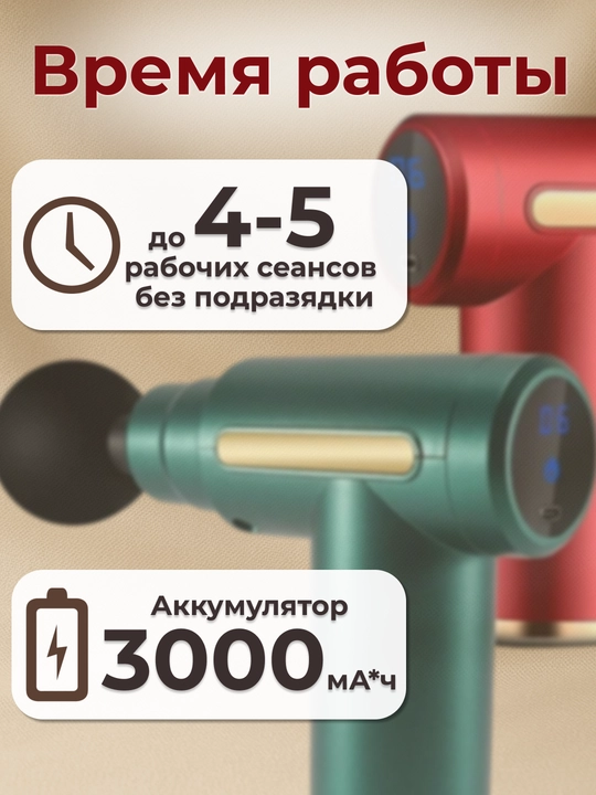 Перкуссионный массажер для тела, спины, ног, рук и шеи