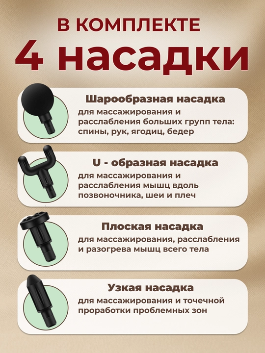 Перкуссионный массажер для тела, спины, ног, рук и шеи