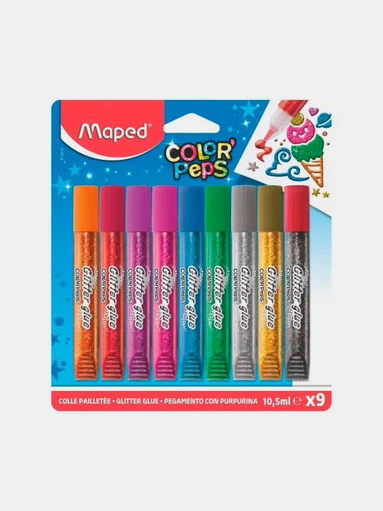 Maped yaltiroq yelim, 10,5 ml dan 9 ta rang, 813010 - 