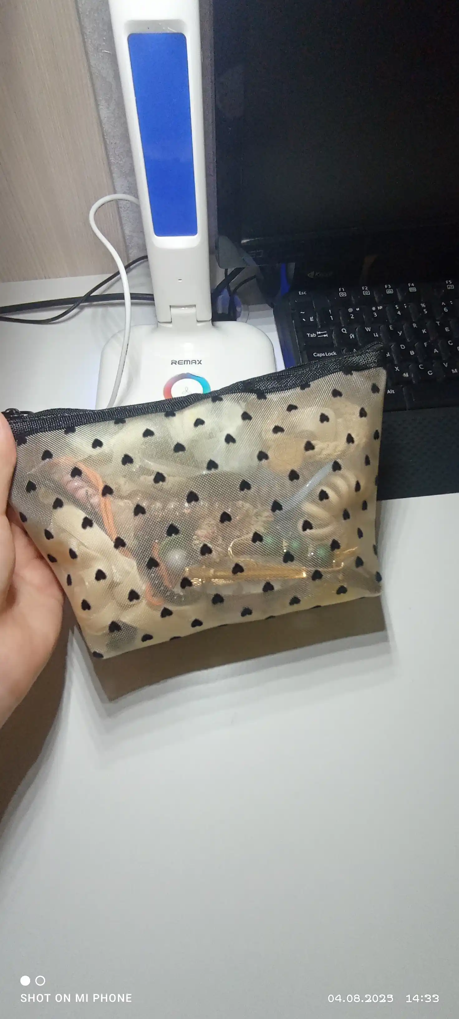 Ayollar kosmetichkasi, yurakchali kosmetichka, mini kosmetik sumka