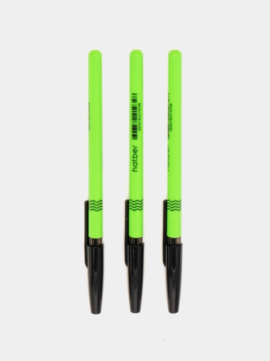 Sharikli ruchka Hatber NEON, ko'k, 0,7 mm, qopqoq va qisqichli, turli ranglar, 3 dona (7CB_50072)