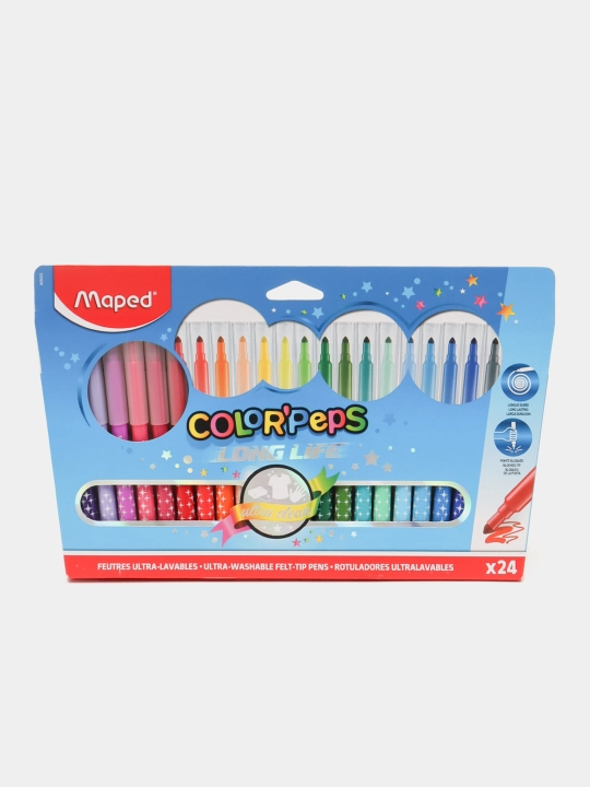 Фломастеры Maped Color'Peps Long Life, 24 цвета - 