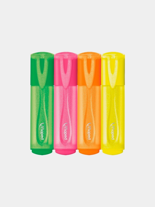 Текстовыделитель FLUO GLITTER X4 Maped, 740247