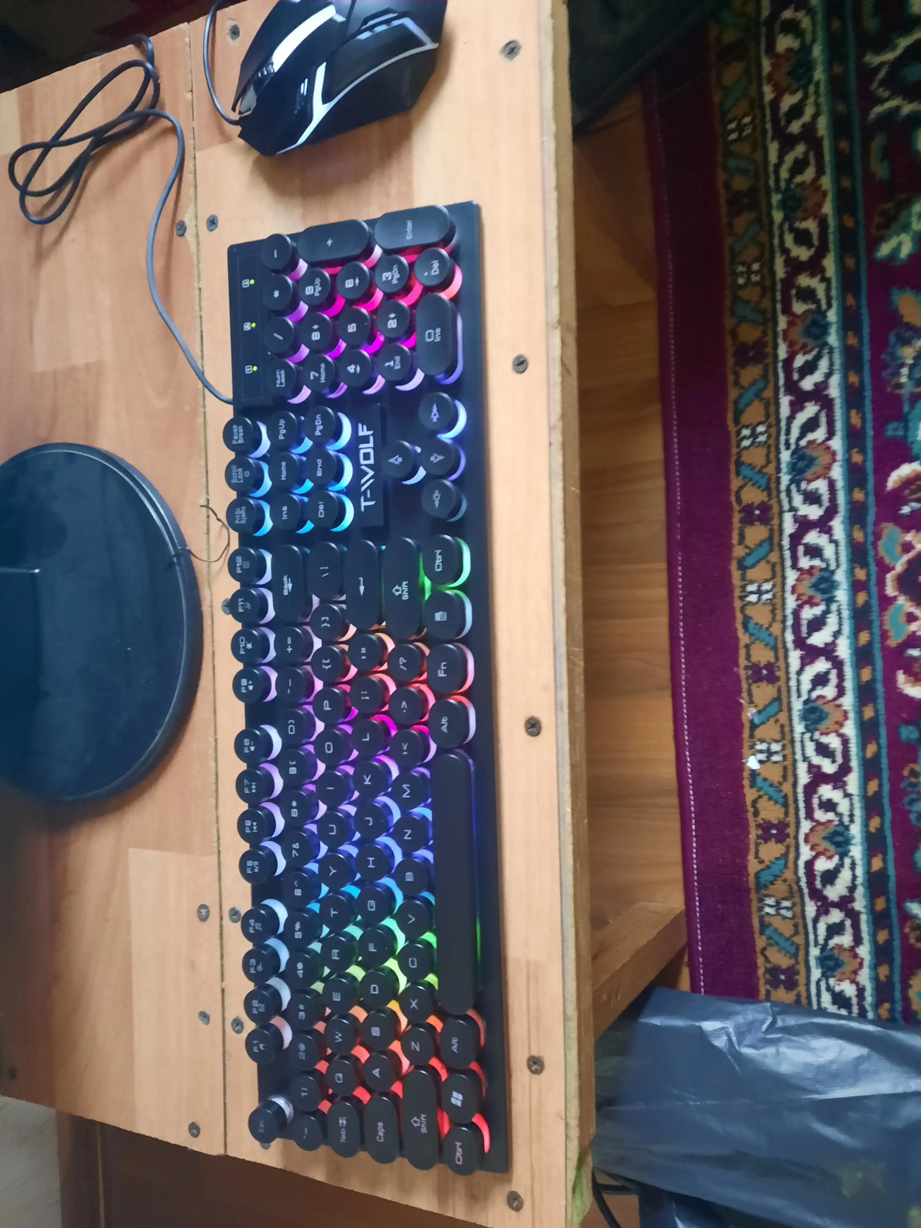 Игровая клавиатура и мышь T-wolf TF200, TF270, с RGB-подсветкой