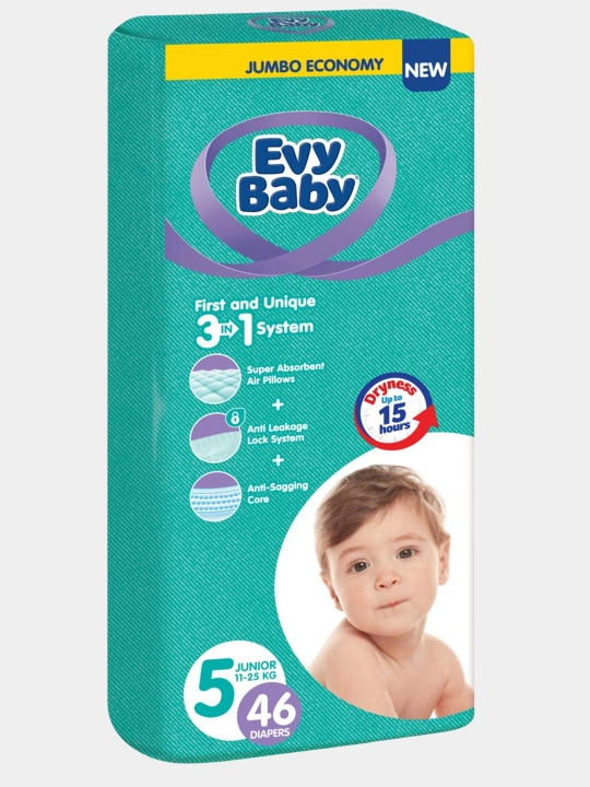 Детские подгузники Evy Baby Junior Jumbo, 46 * 5 - 