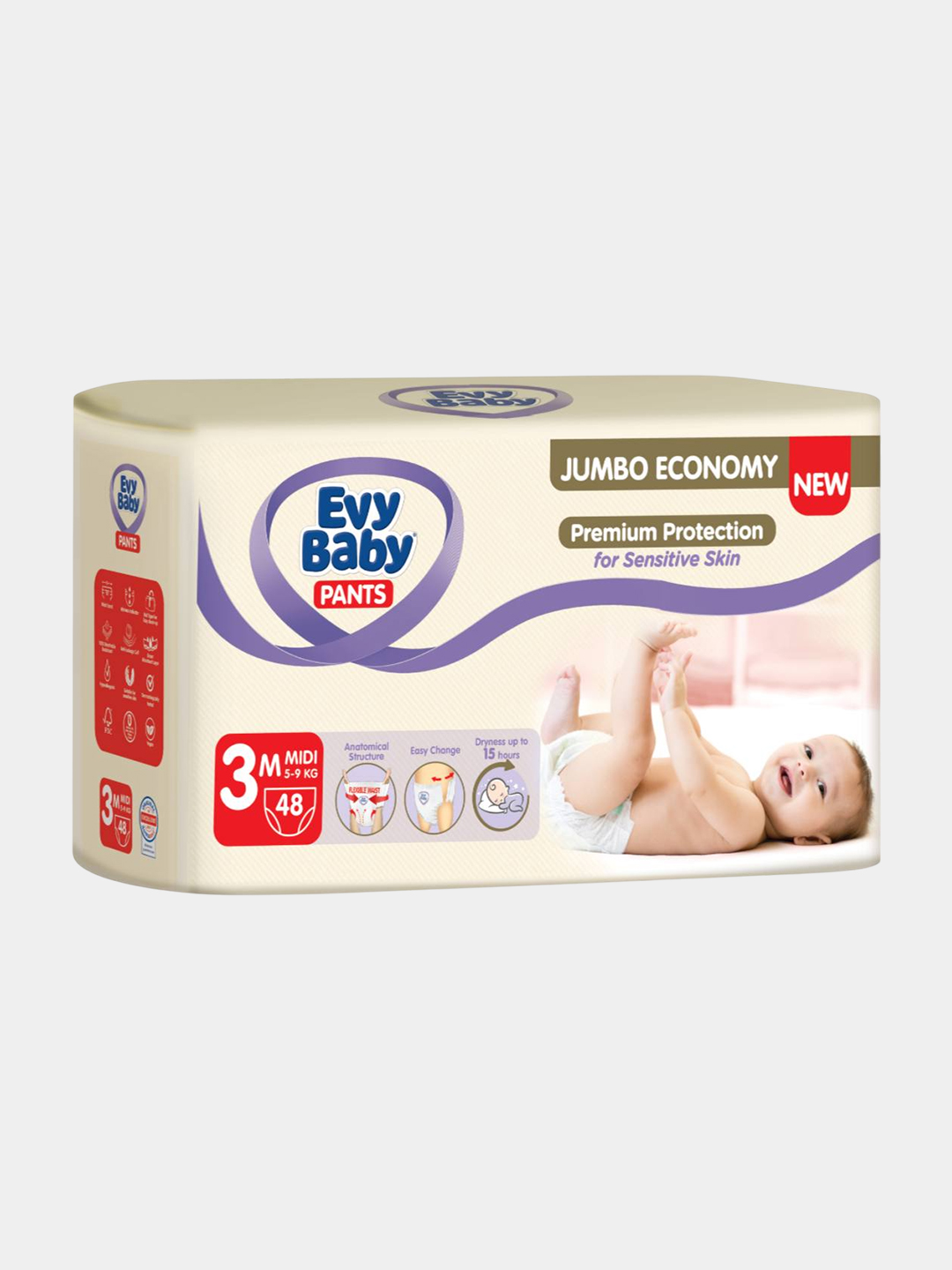 Bolalar trusik tagliklari EVY BABY PANTS MIDI JUMBO, 48 * 4, №3 - 