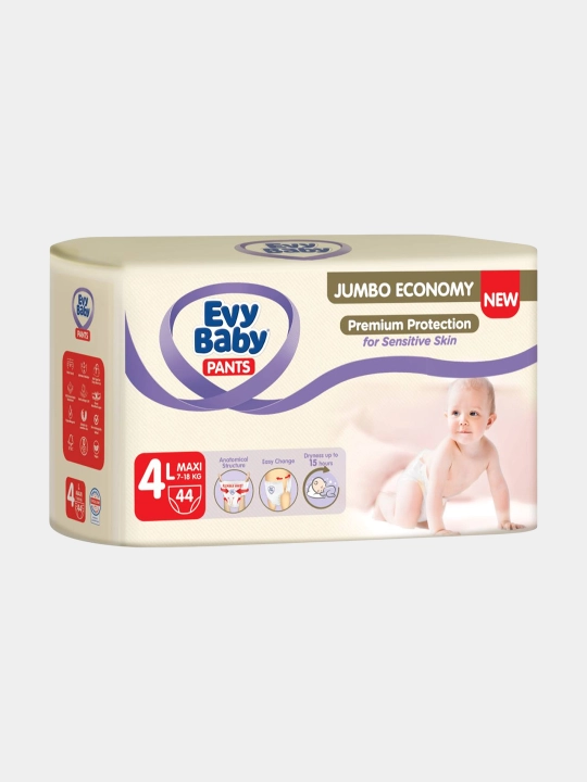 Детские подгузники-трусики EVY BABY PANTS MAXI JUMBO, 44*4, №4 - 