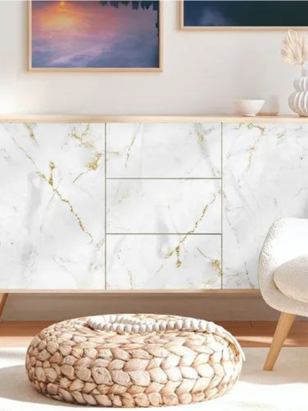 Uzi yopishdigan laminat plyonka, 3 m x 60 sm, oshxona va mebellar dekoratsiyasi uchun - 