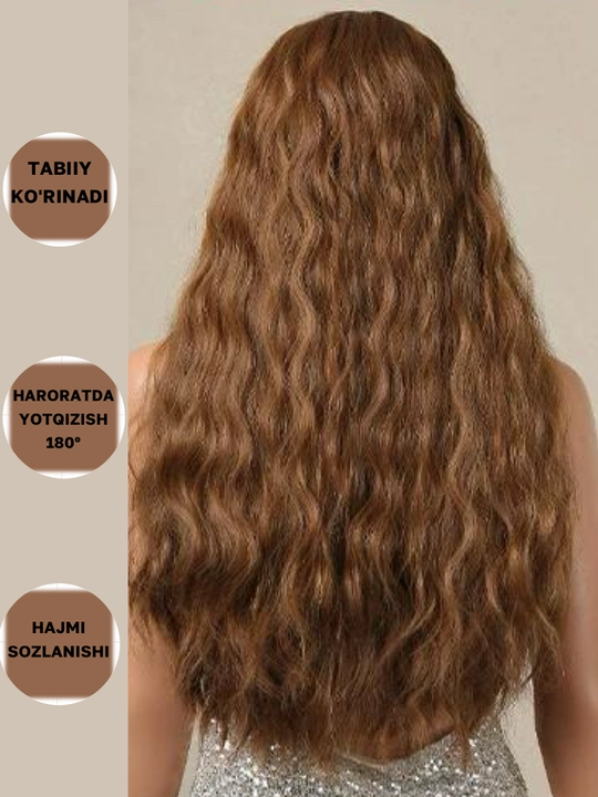 Bandajli parik, tekis, afro jingalak, kare