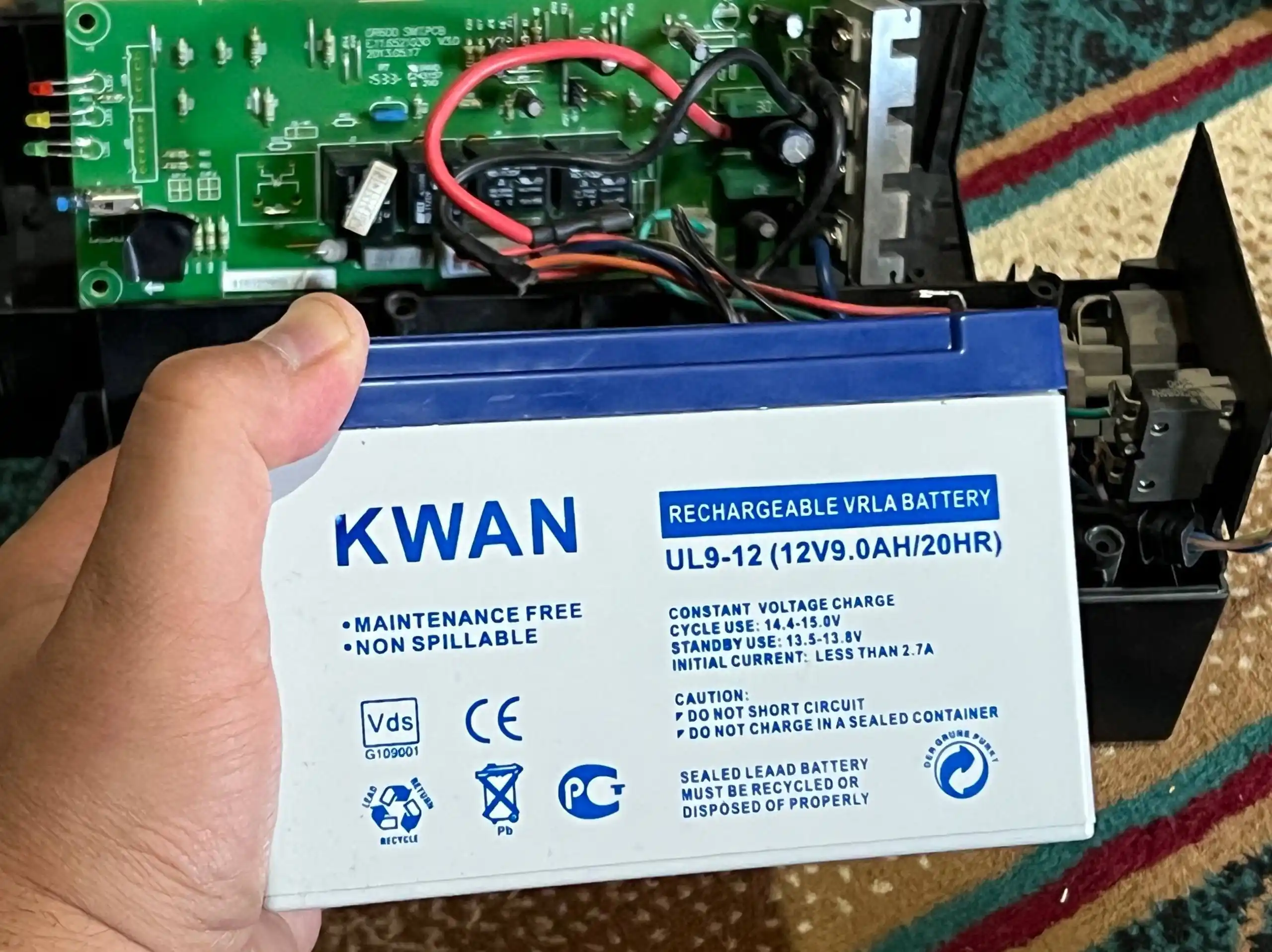 Akkumulyator batareyasi, 12 volt 9 amper, KWAN UL 9-12 12v(12V / 9Ah) VRLA, UPS, UPS uchun