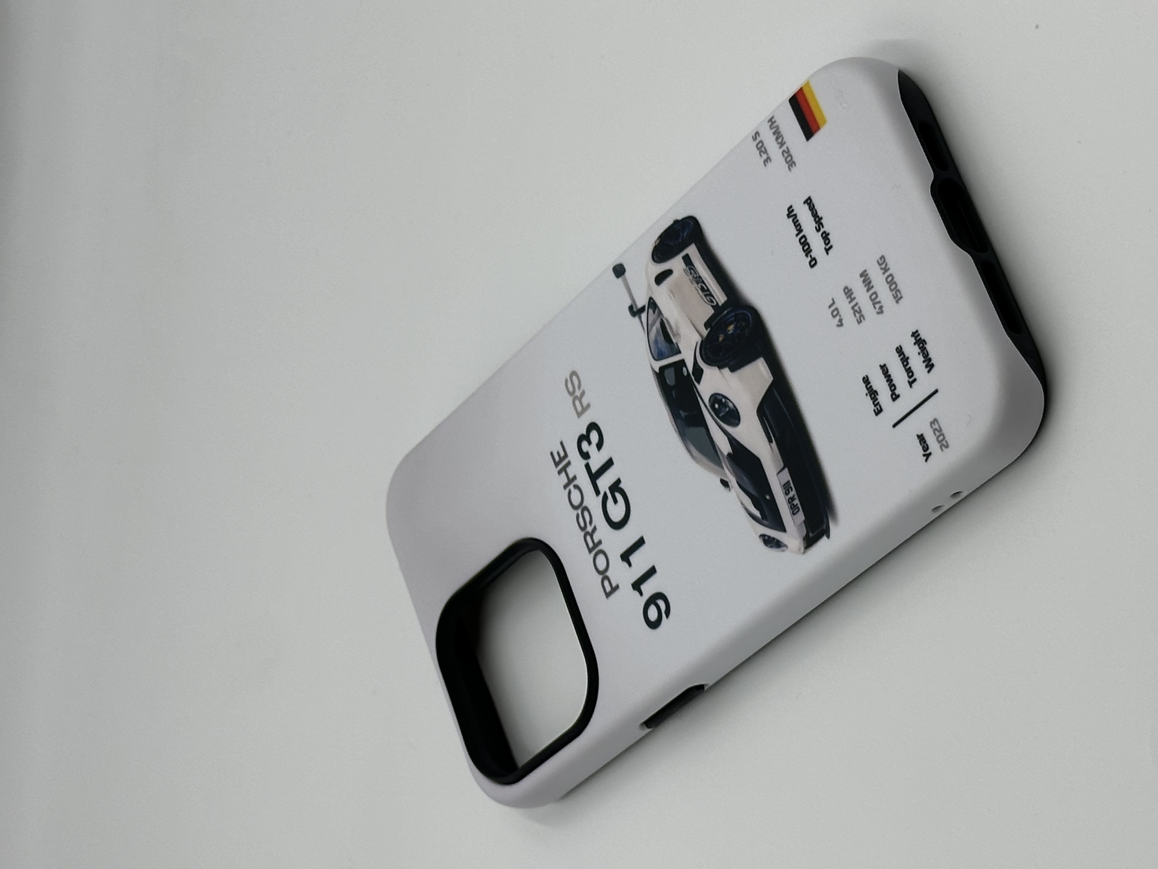 Porsche 911 GT3 RS dizayndagi iPhone X–16 Pro Max uchun himoya g'ilofi