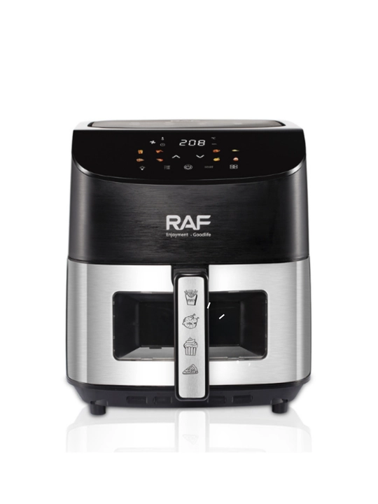 Aerogril RAF air fryer 5, 6.5, 8 litr, 1700 Vt, yog‘siz, oyna bilan, sensorli boshqaruv