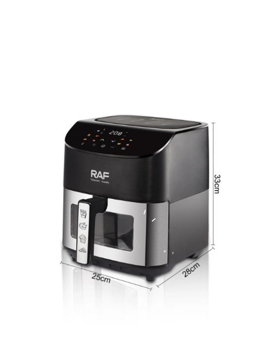 Aerogril RAF air fryer 5, 6.5, 8 litr, 1700 Vt, yog‘siz, oyna bilan, sensorli boshqaruv