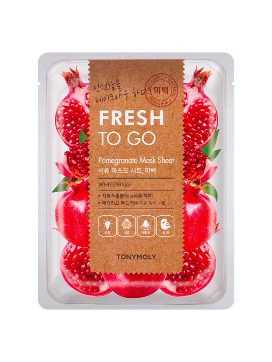 Matoli yuz niqobi TONY MOLY FRESH TO GO 25g, namlantirish, tekstura, Koreys parvarishi