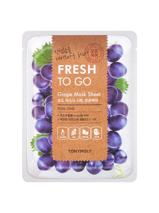 Тканевая маска для лица TONY MOLY FRESH TO GO 25г, ,питание, увлажнение, текстура, Корея